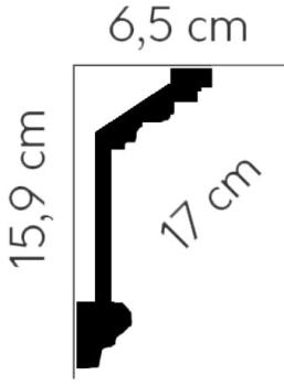 Decke 072 PU  15x6,4cm  feste Stuckleiste für Raumgestaltung